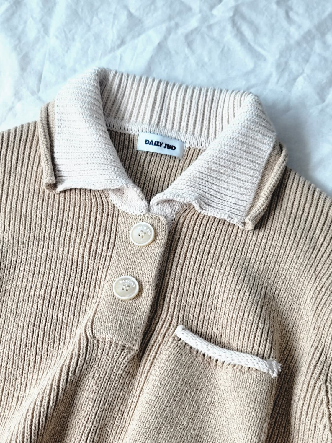 데일리주드 크롭 반팔 니트 상품이미지3