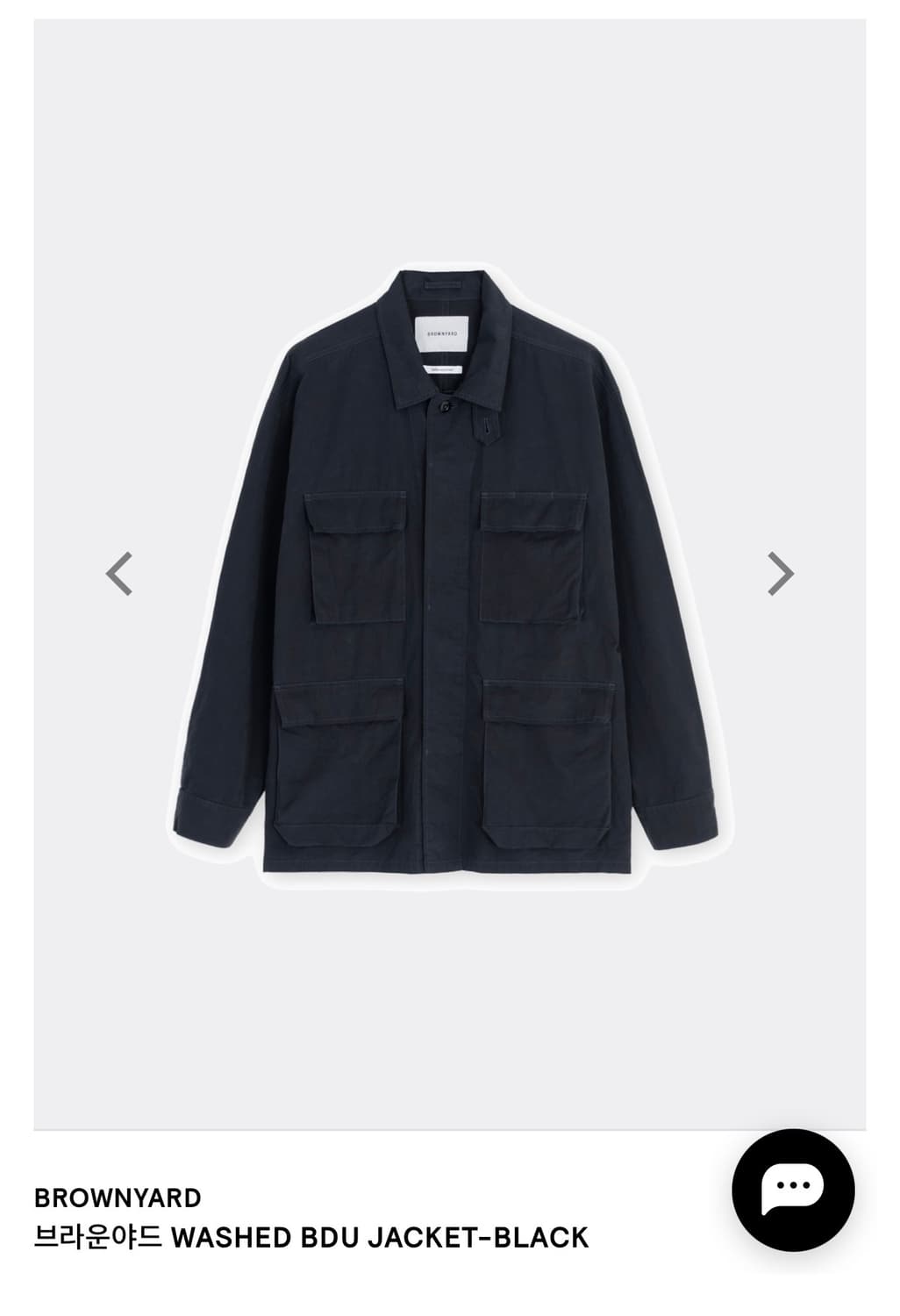 브라운야드 25ss 워시드 bdu 자켓 블랙 3사이즈 상품이미지1