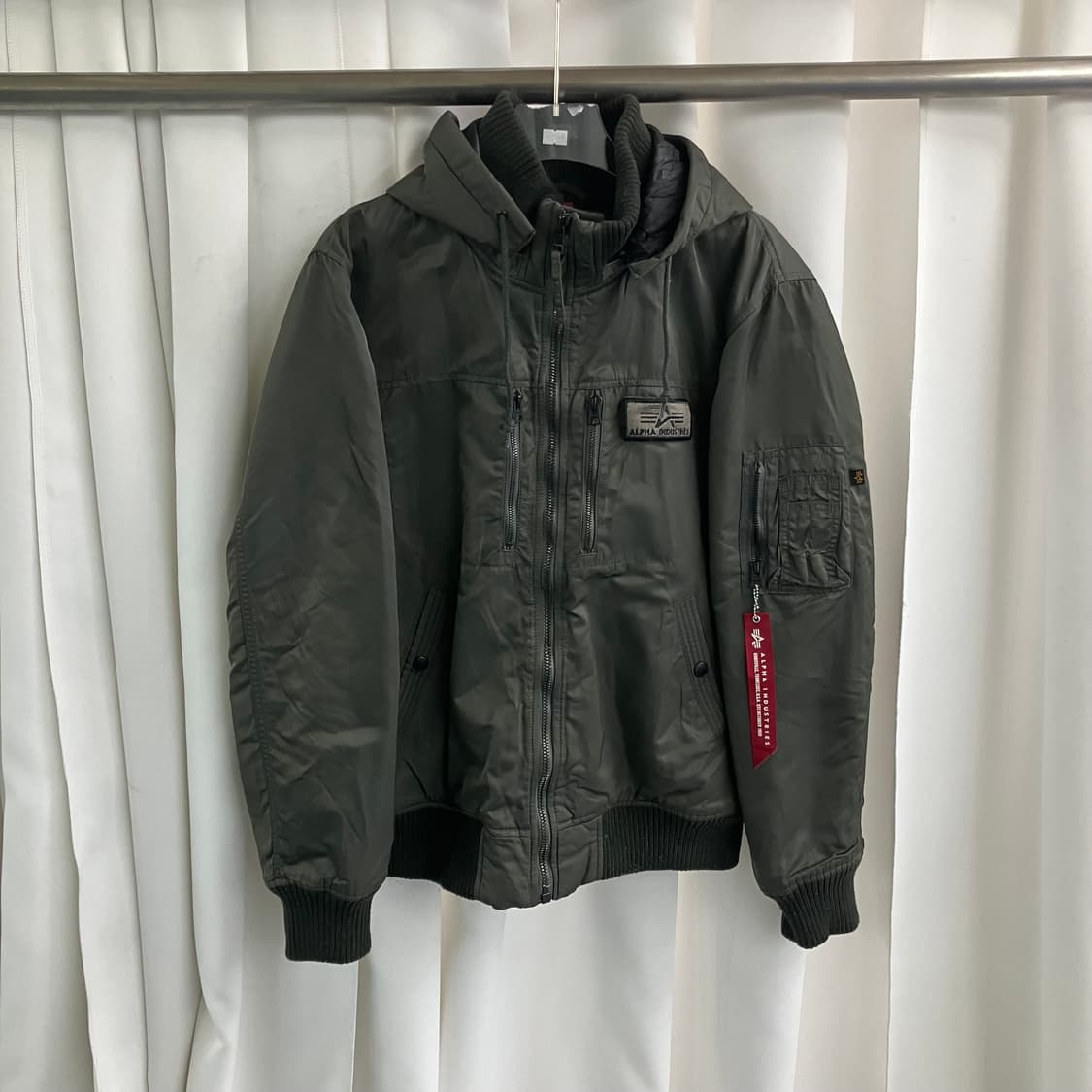 알파인더스트리 카키 후드 ma-1 항공점퍼 XL 상품이미지1