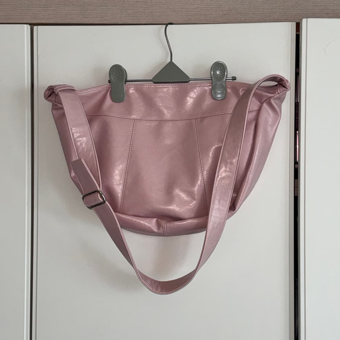 보부상 데일리 가죽 크로스백 핑크 상품이미지2