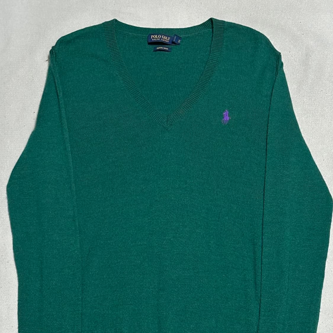 M 폴로랄프로렌 여성용 브이넥 그린 메리노울 니트 상품이미지1