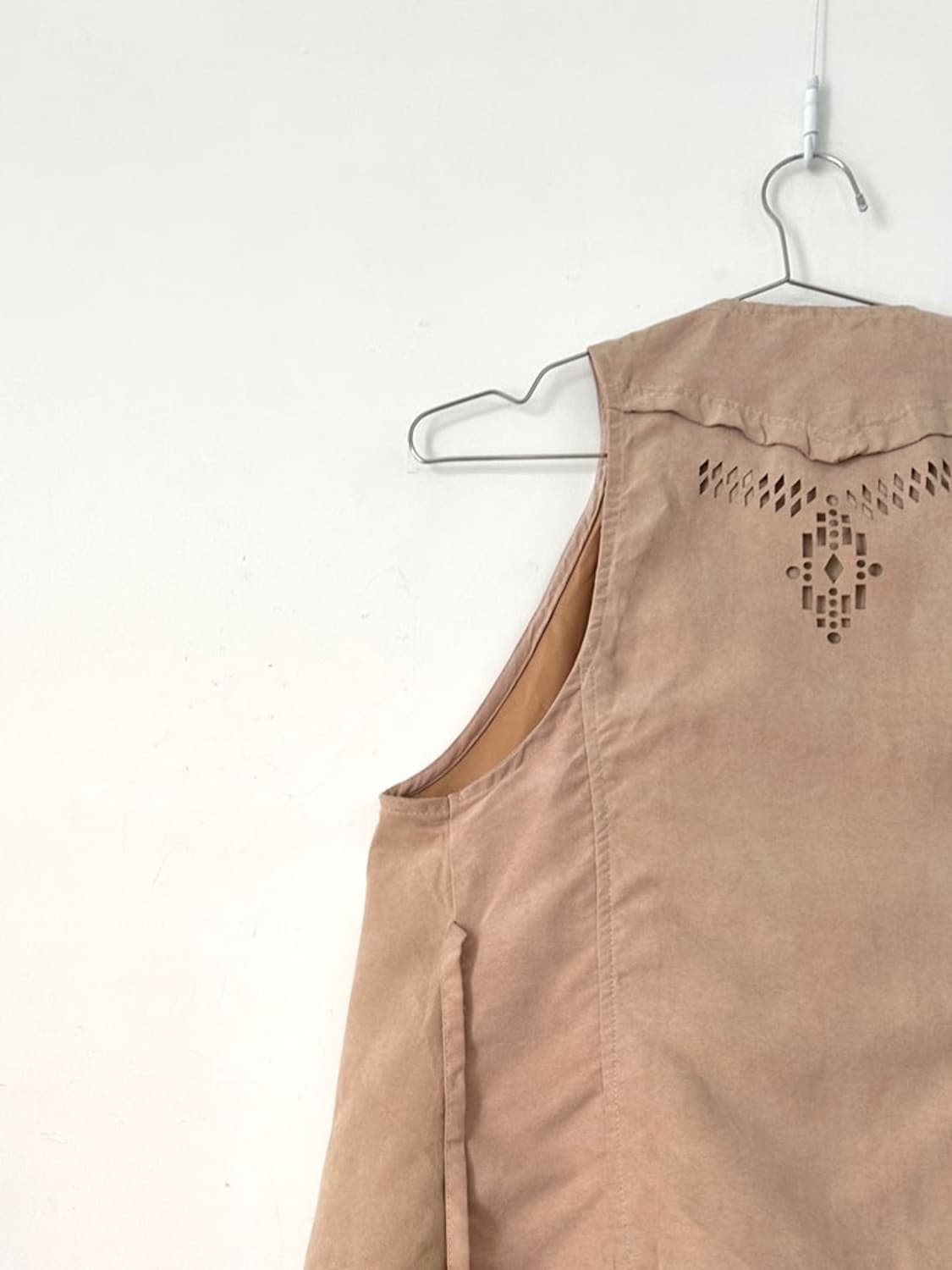 Western mini stud velvet vest / brown 상품이미지7