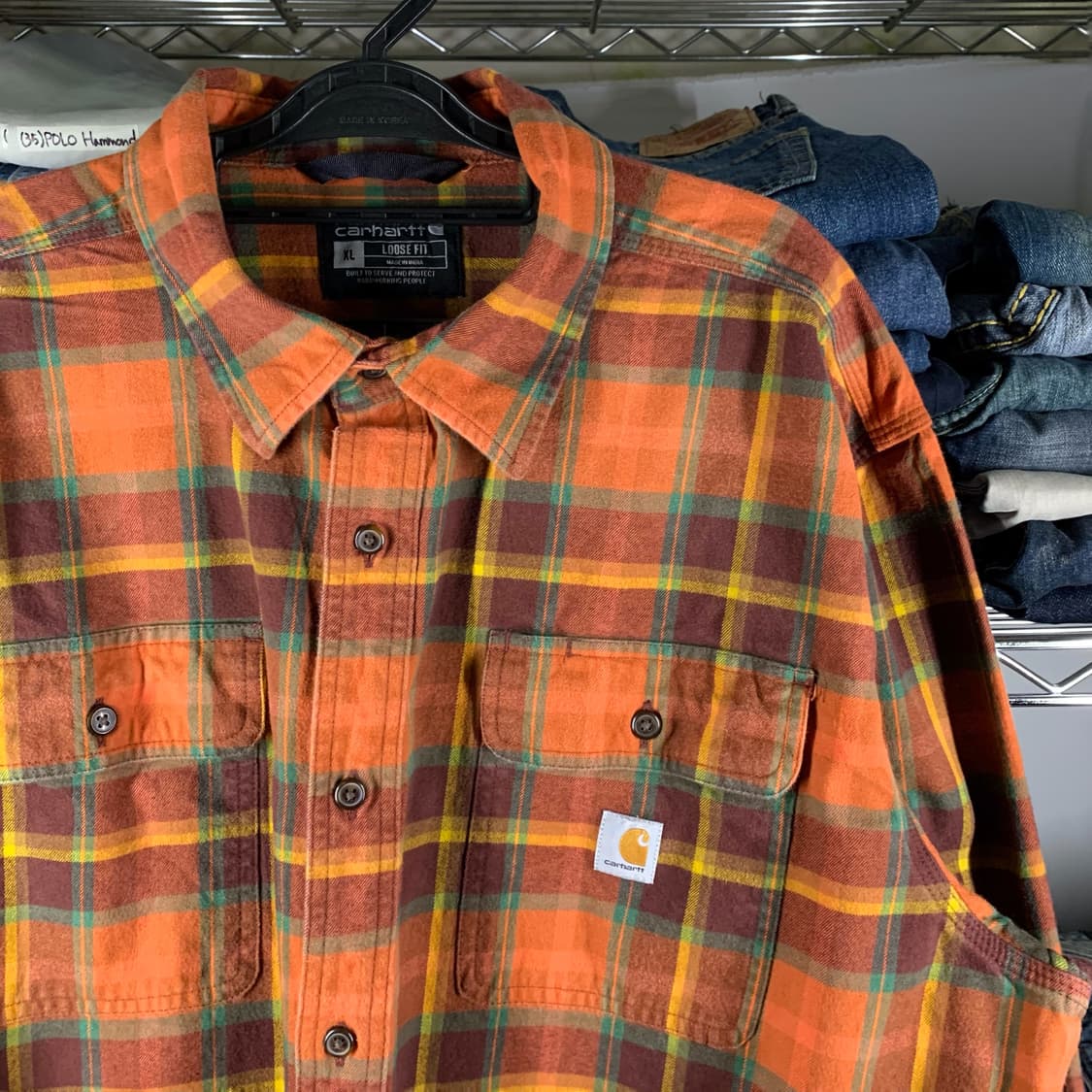 [XL] 칼하트 루즈핏 헤비코튼 타탄체크 워크셔츠 상품이미지1