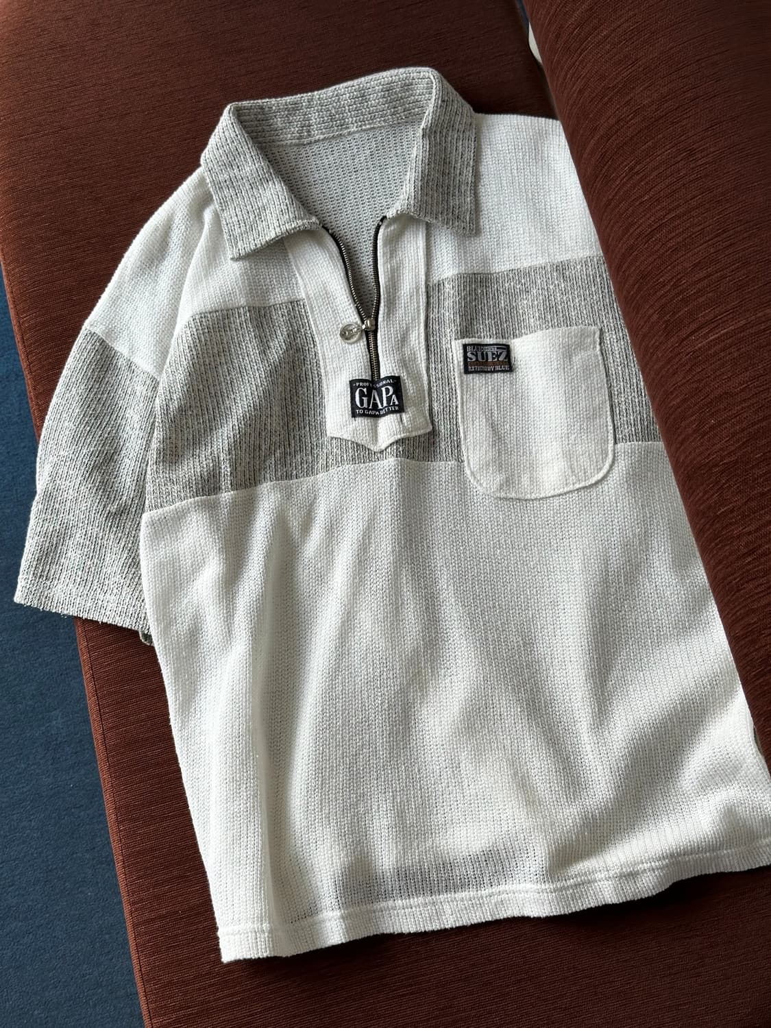 Loose gauge knit fabric polo tee 상품이미지3