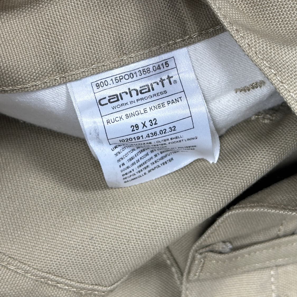 칼하트 싱글니 베이지 팬츠 상품이미지9