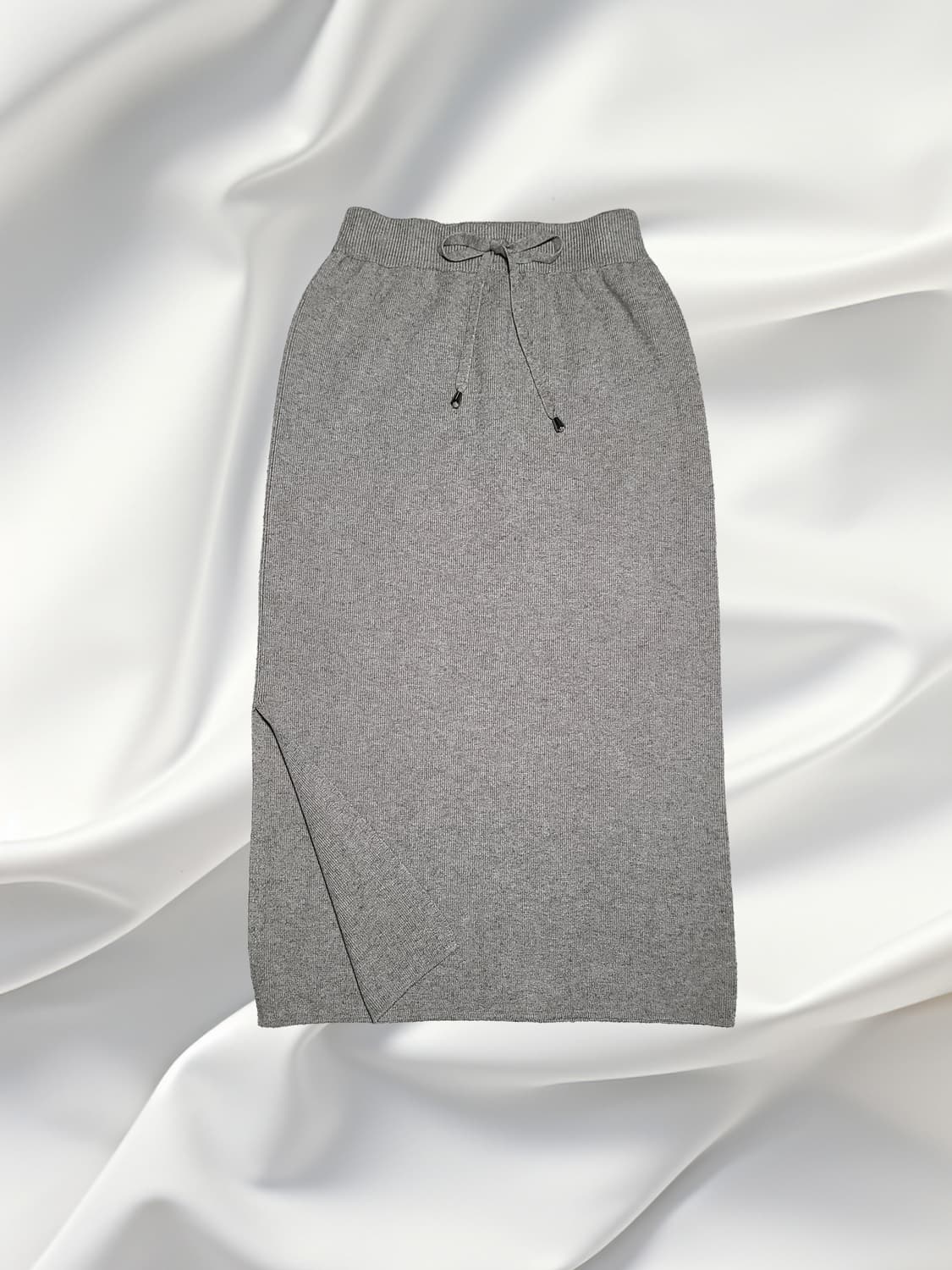 데일리 그레이 니트 롱치마 밴딩 스커트 (트임포인트) 상품이미지2