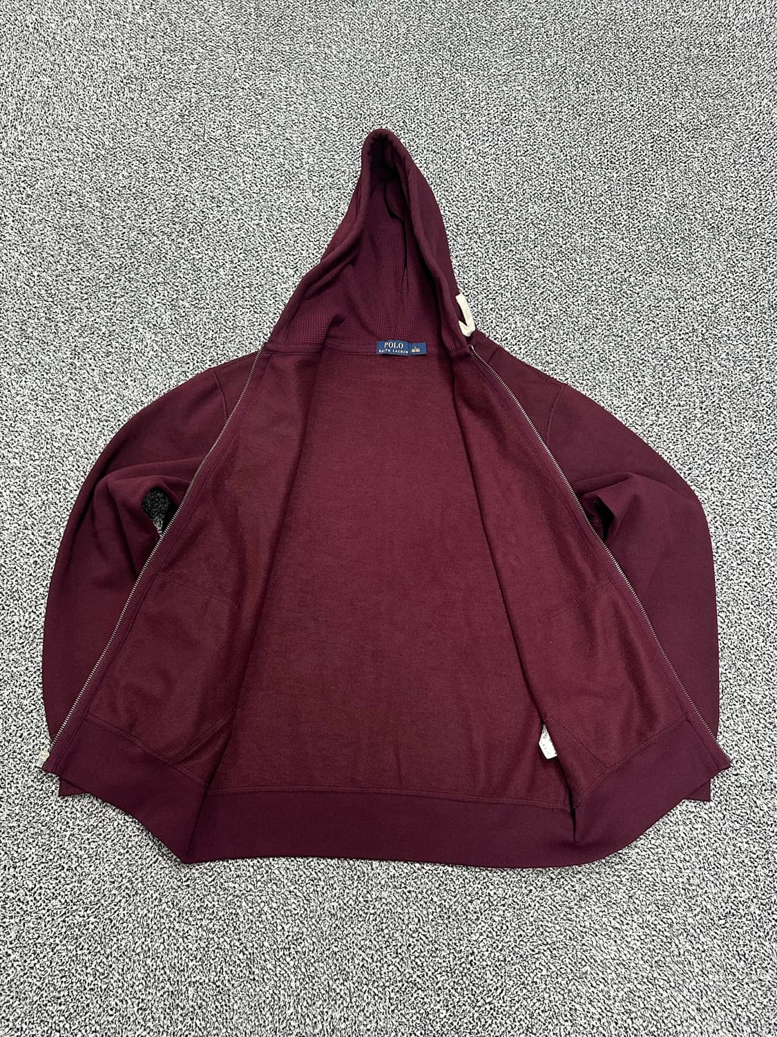 폴로 후드 집업 버건디 상품이미지3