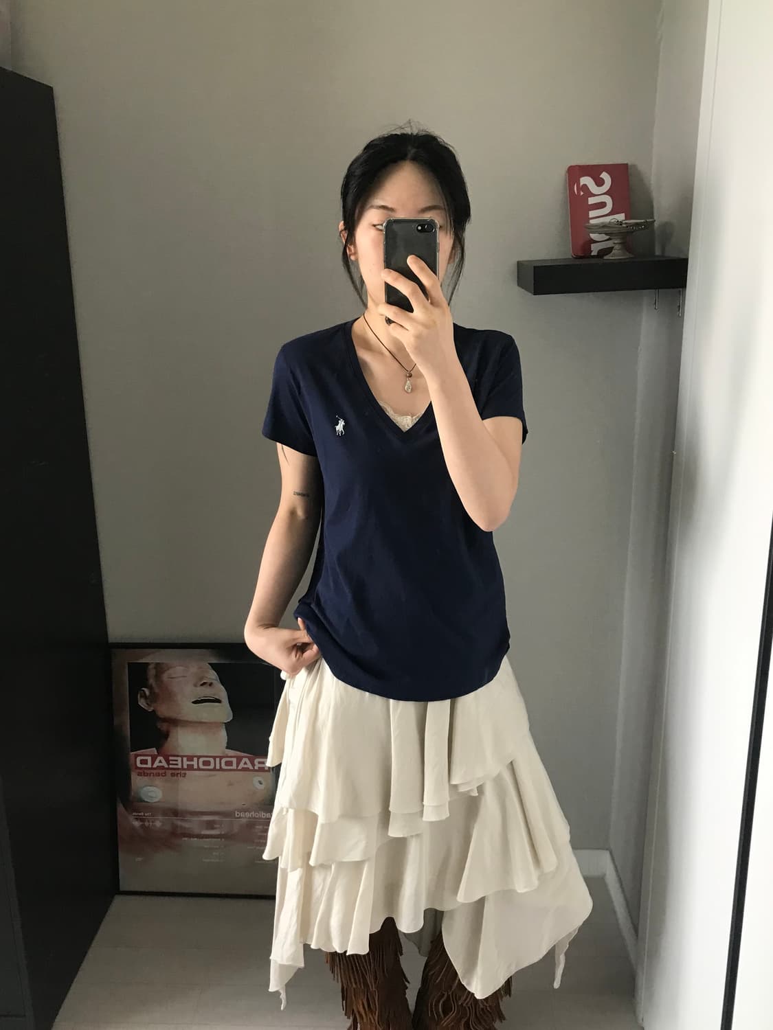 폴로 랄프로렌 포니로고 네이비 브이넥 반팔티 상품이미지1