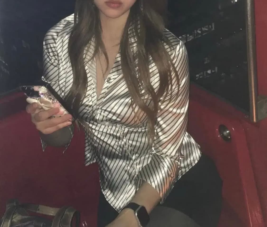 일본빈티지 caparanka 스트라이프 7부 셔츠 상품이미지1