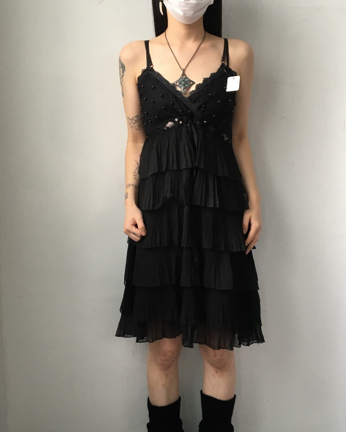 Lace point pleats layer point sleeveless 상품이미지1