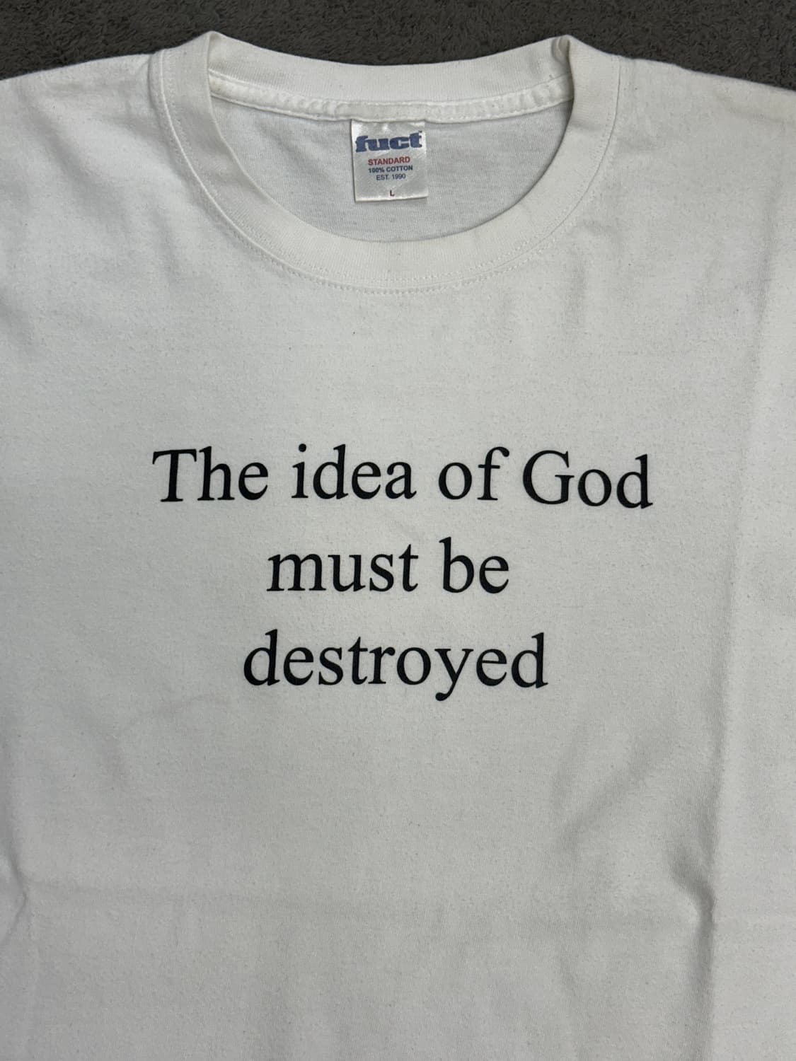 00s FUCT 'Idea of God' 슬로건 티셔츠 M 상품이미지3