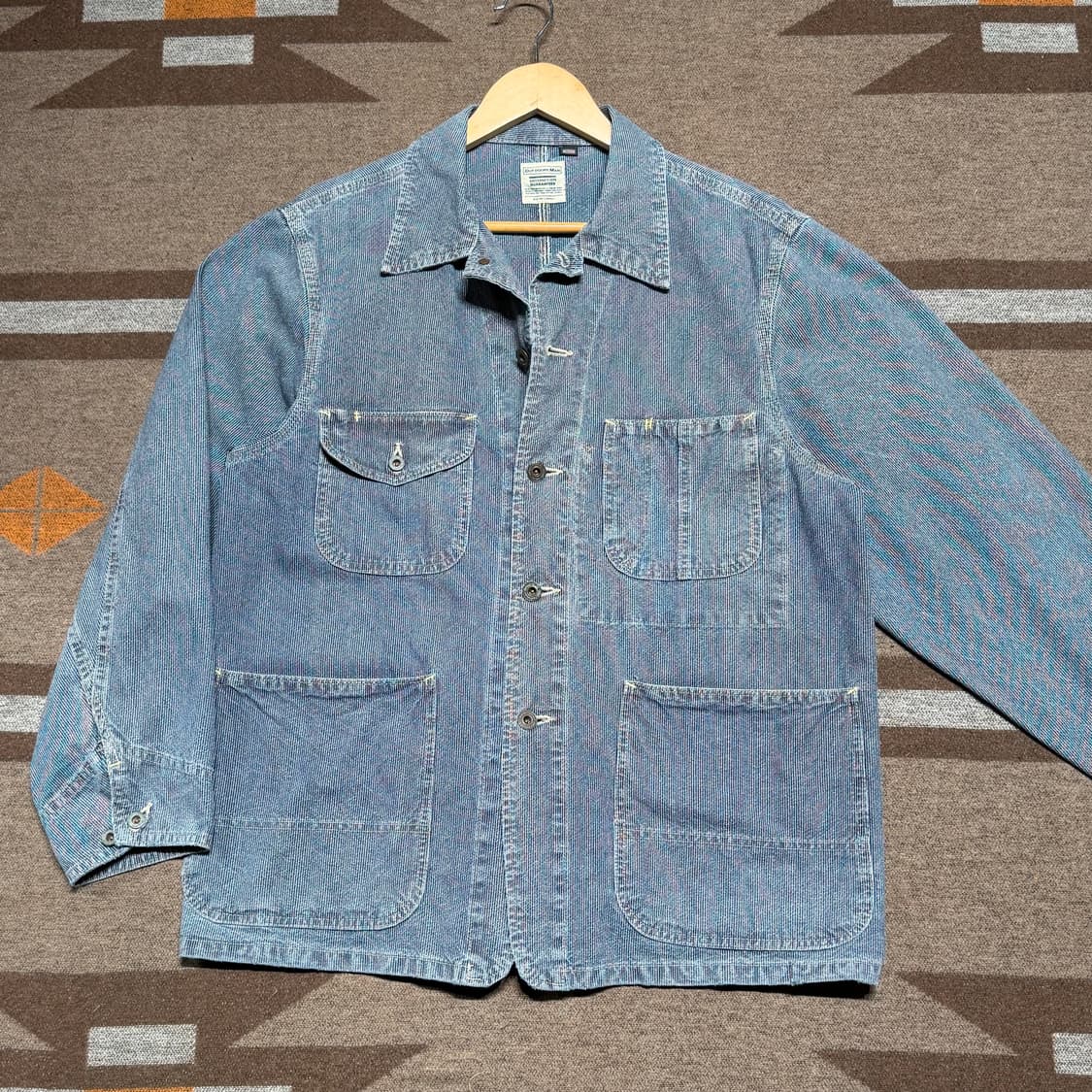 재팬 블루웨이 히코리 데님 커버올 자켓 M 100 상품이미지3