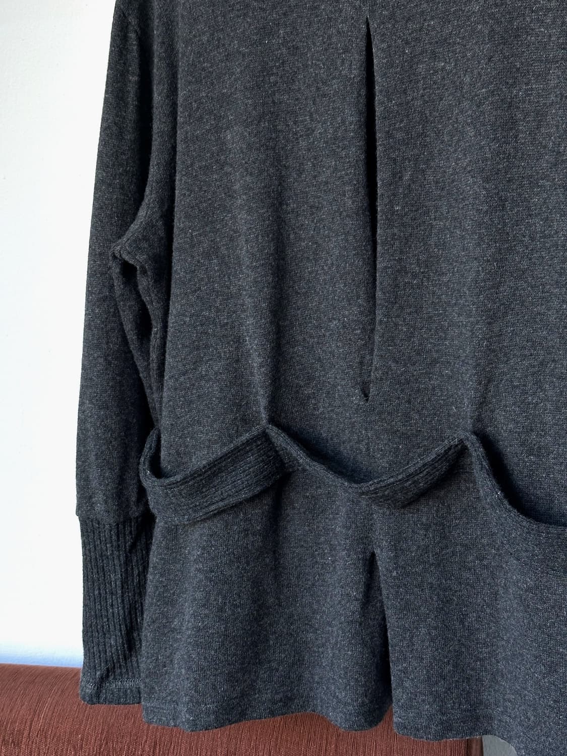 Fake belted finish design stretched knit 상품이미지5