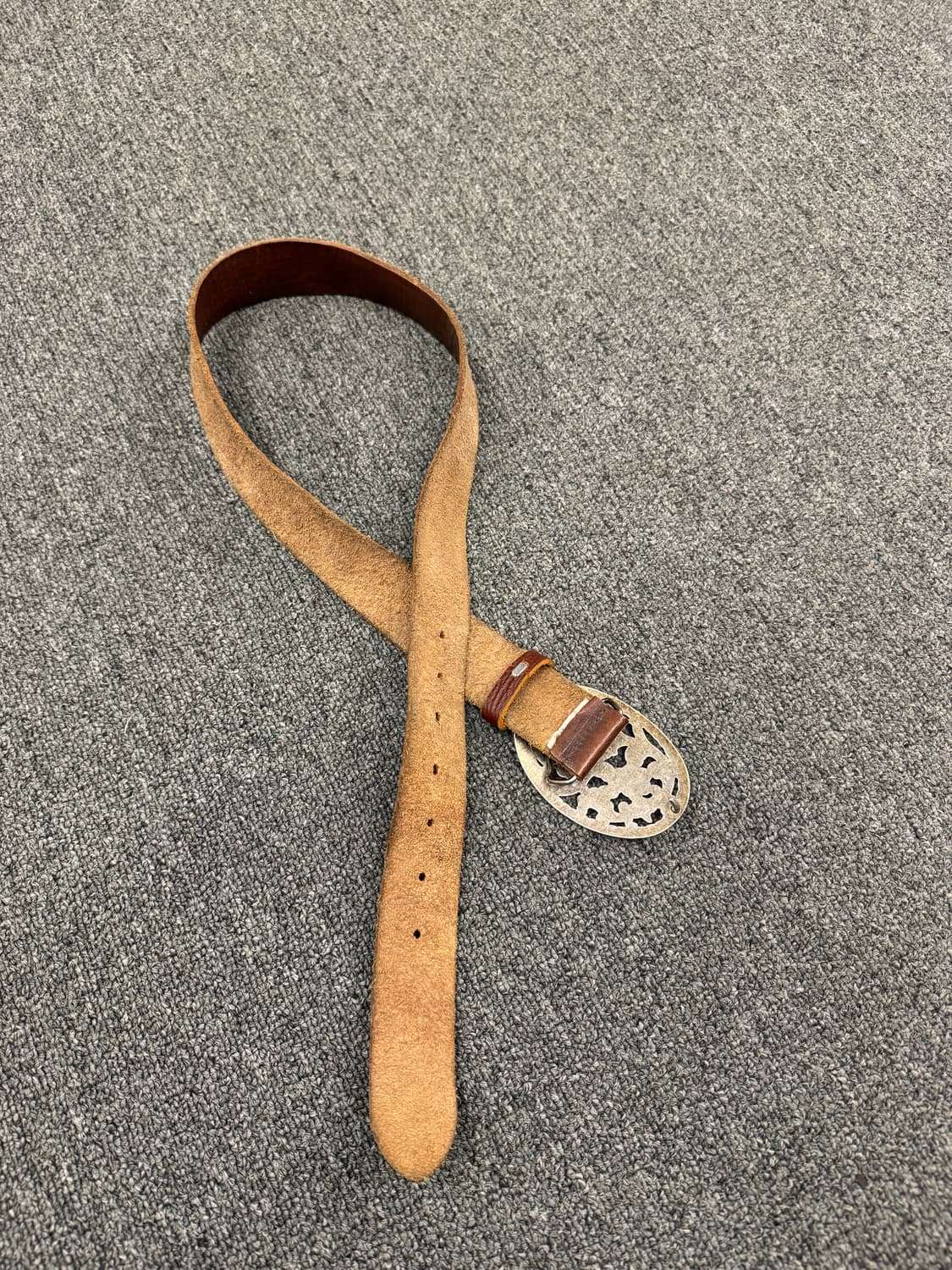 Vintage 패턴 버클 웨스턴 브라운 가죽벨트 상품이미지4