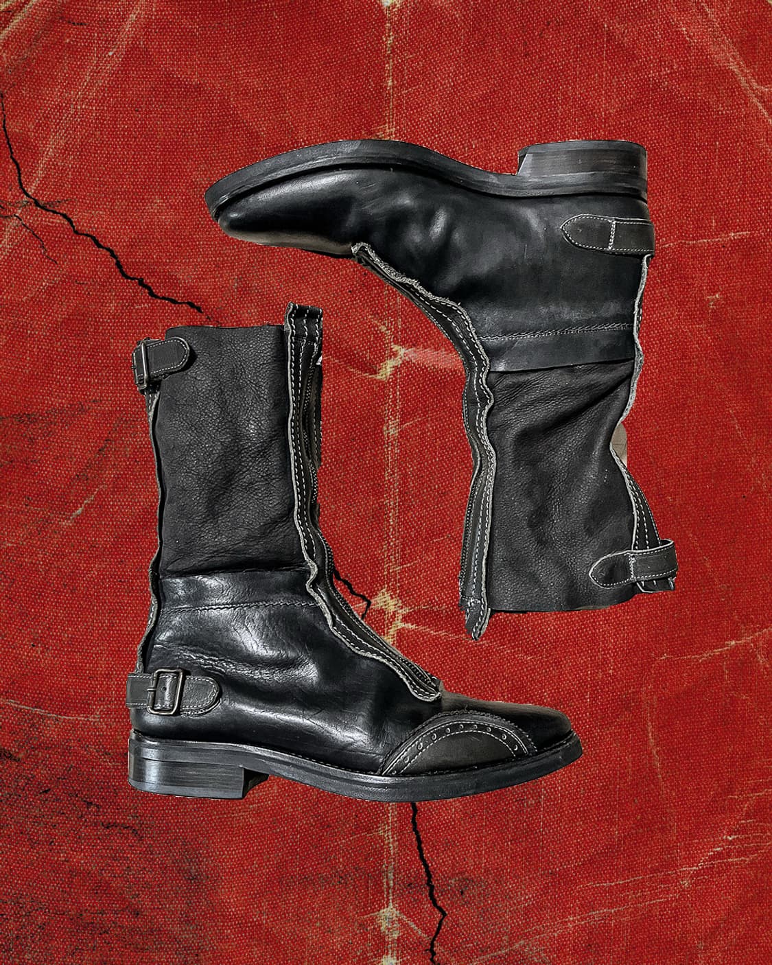 Lanvin 00s 랑방 레이어드 롱 더블 지퍼 부츠 9 (270) 상품이미지1