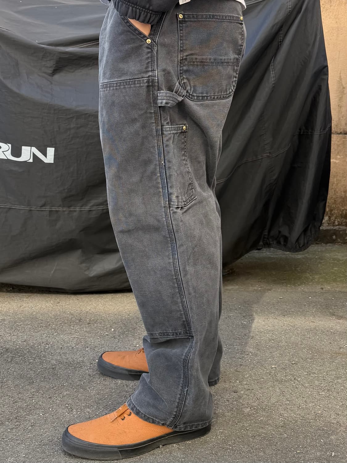 90s 빈티지 칼하트 더블니 팬츠 블랙 made in usa 상품이미지2