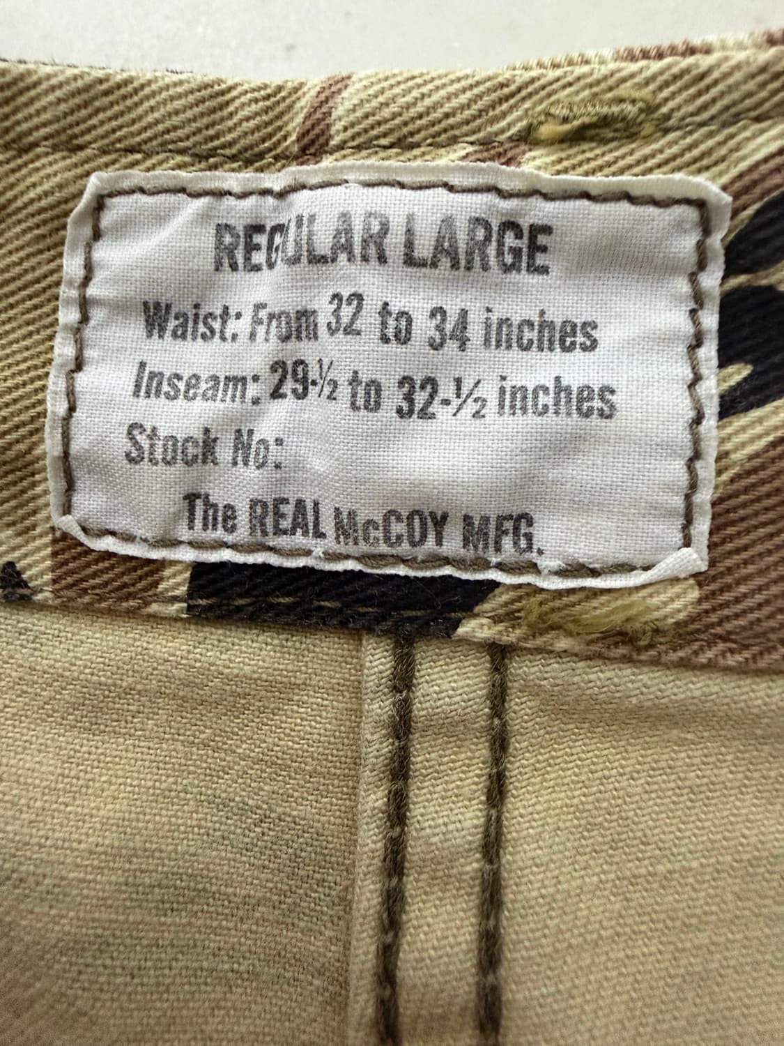 리얼맥코이 타이거카모팬츠 상품이미지4