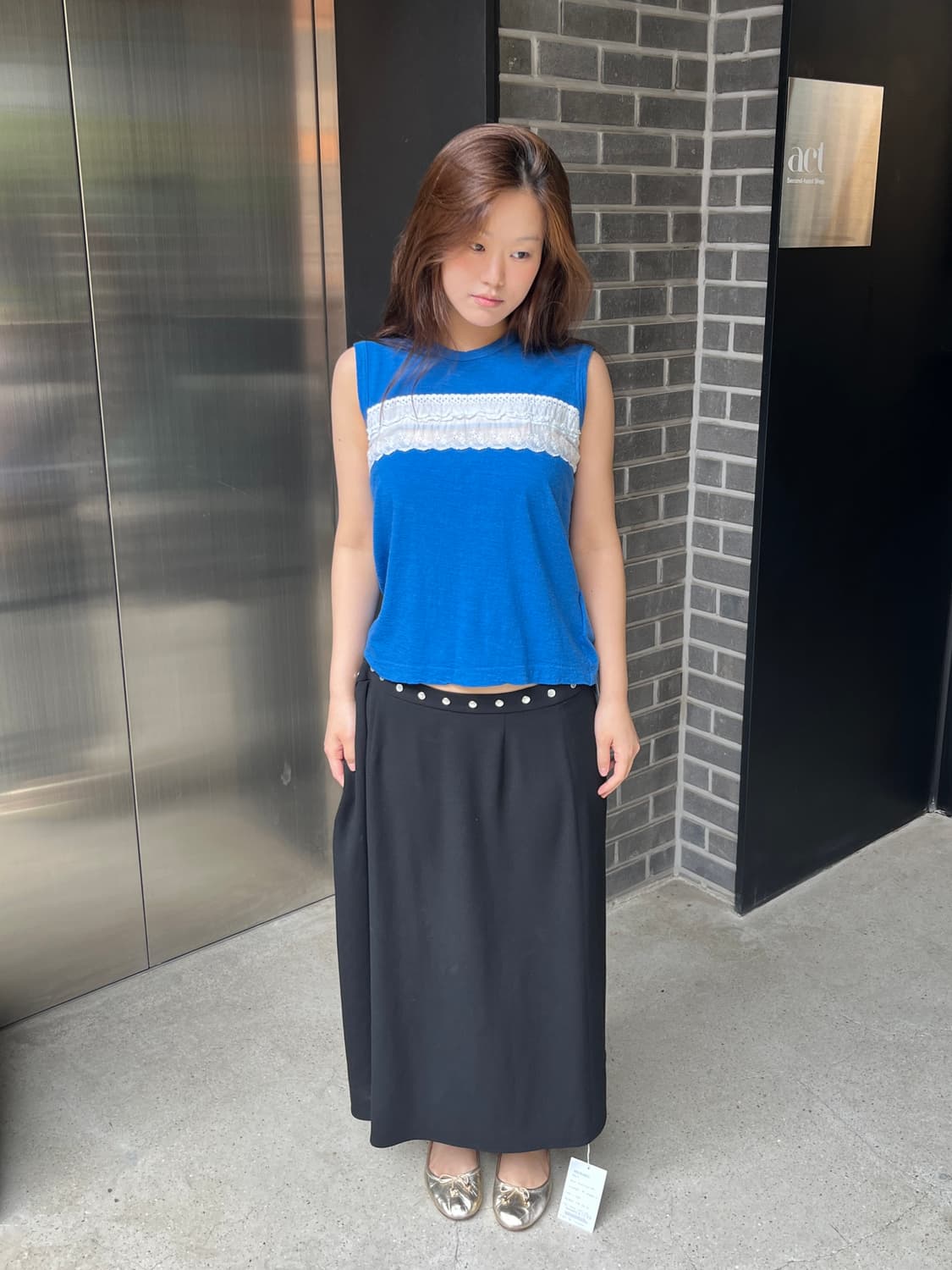 Comme des Garcons 꼼데가르송 레이스 탑 블루 상품이미지5