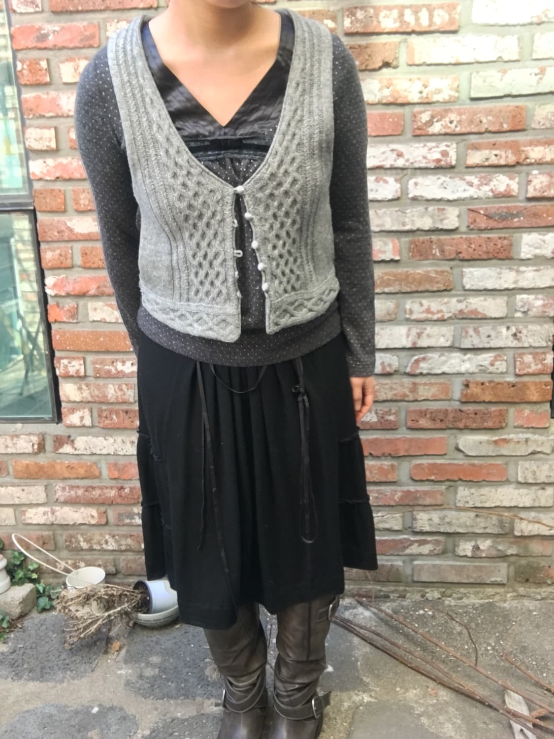 일본빈티지 니트조끼 코디세트 모리룩 상품이미지1