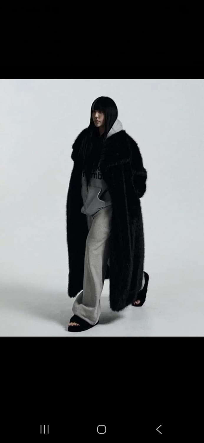 (새제품) 오도어 퍼자켓 에코퍼 롱코트 블랙 상품이미지1