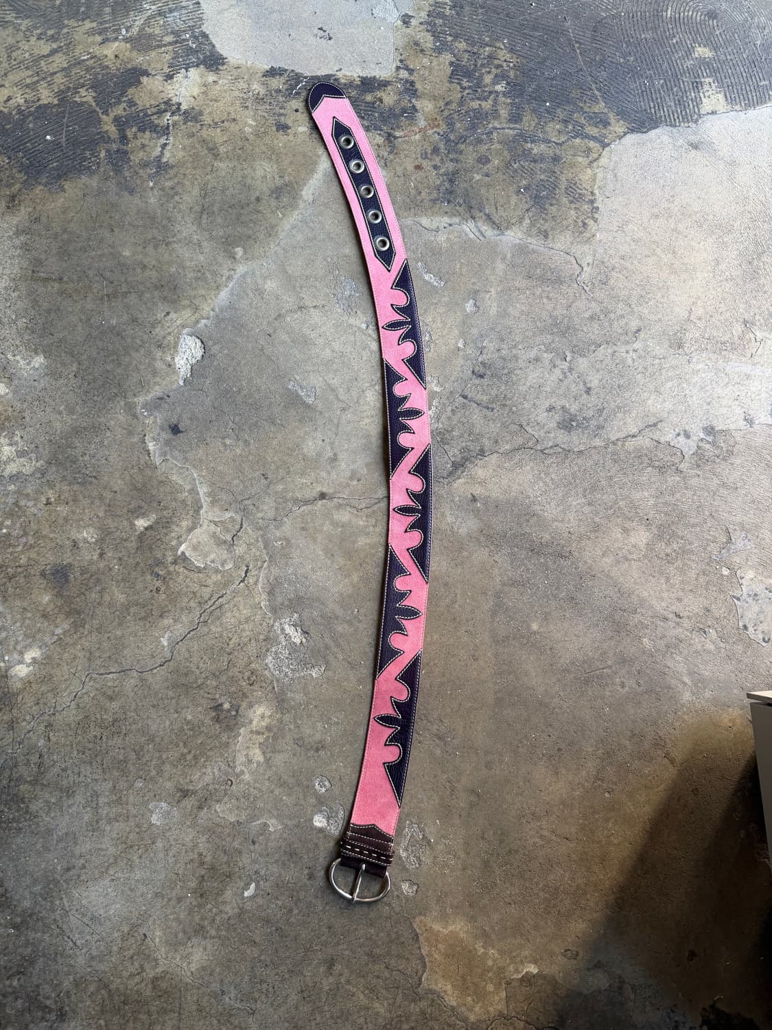 프라다 웨스턴 스웨이드/레더 벨트 상품이미지1