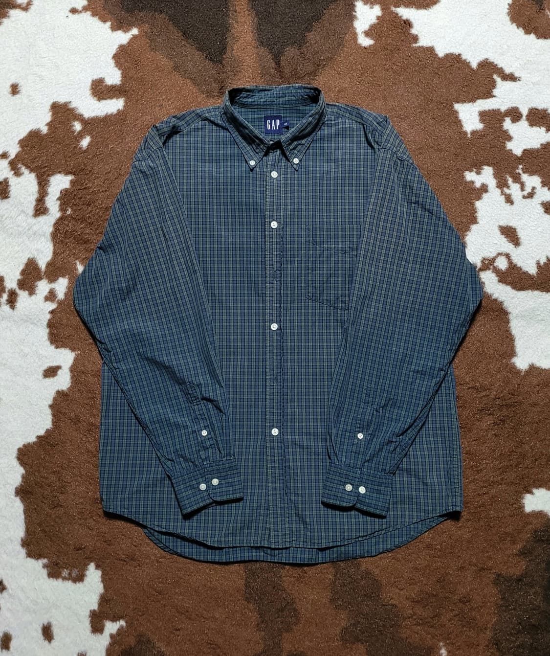 OLD GAP 남성용 그린 타탄체크 남방(L) 상품이미지2
