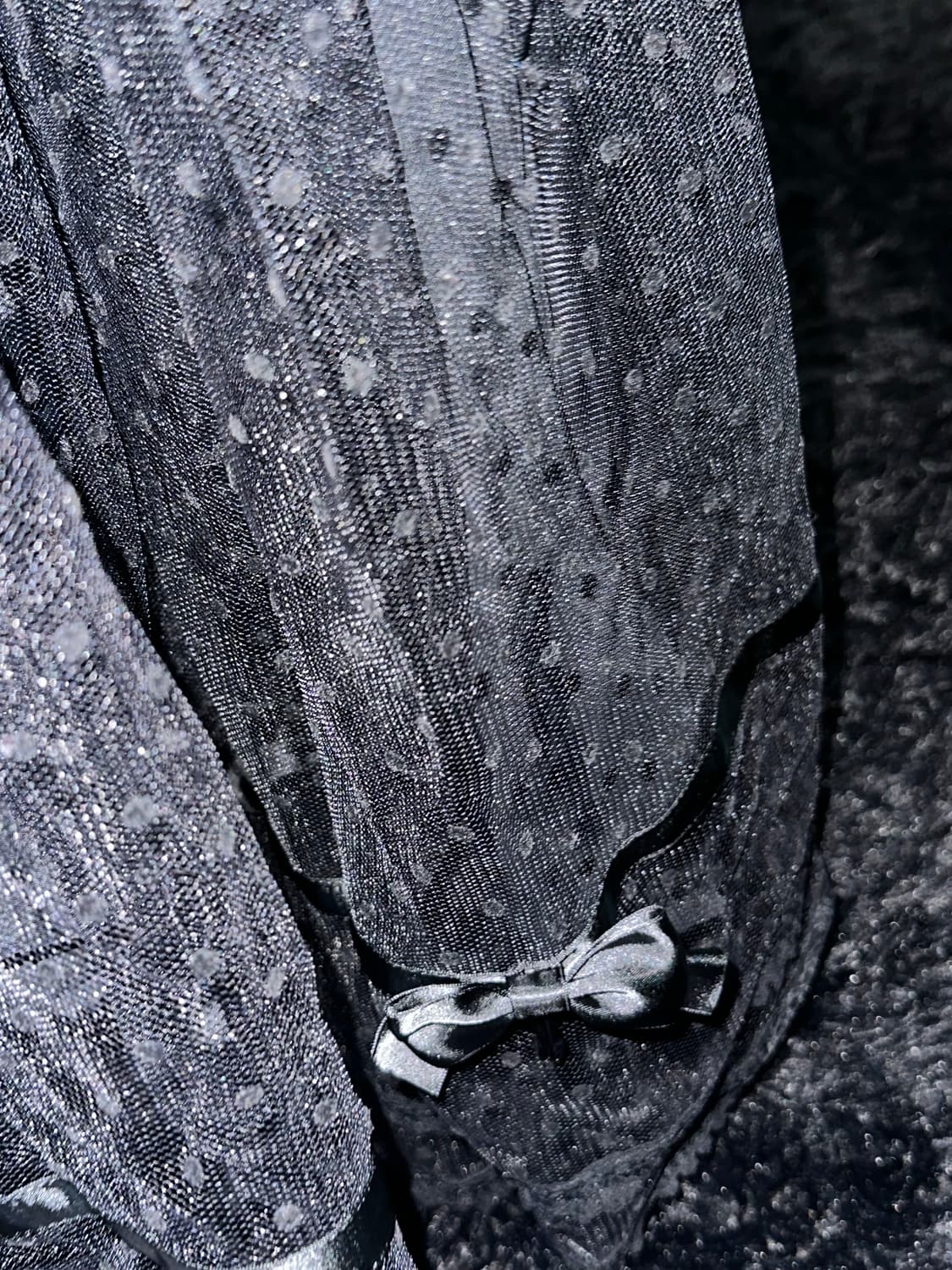 고스로리 고딕 고스 도트 샤 망사 레이스 리본 롱 스커트 상품이미지4