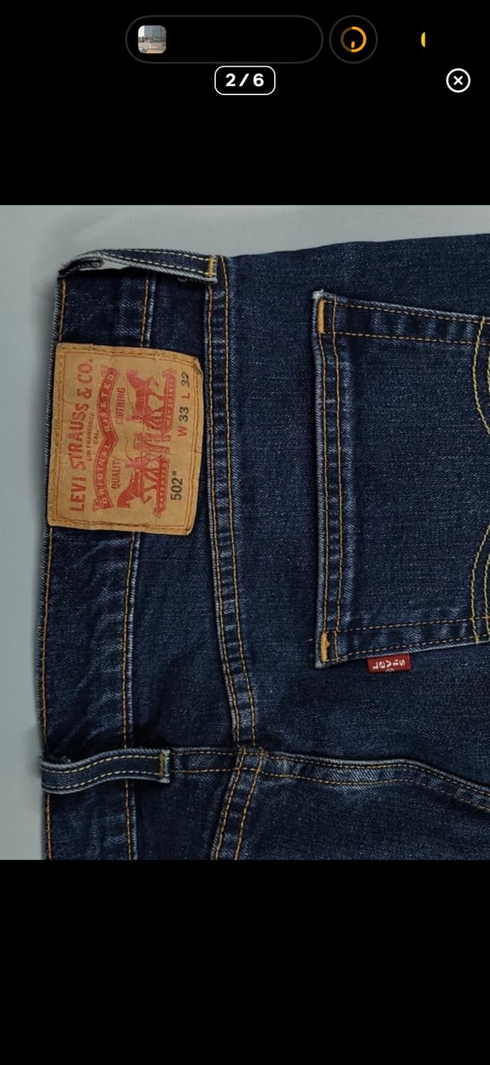 리바이스 502 진청원싱 인디고 워터리스 청바지 데 님팬츠 33 상품이미지2