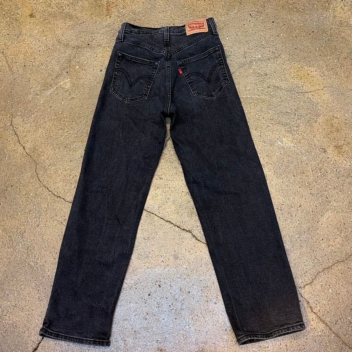 USA 빈티지 리바이스 하이웨스트 스트레이트 블랙진 스판 청바지 상품이미지5