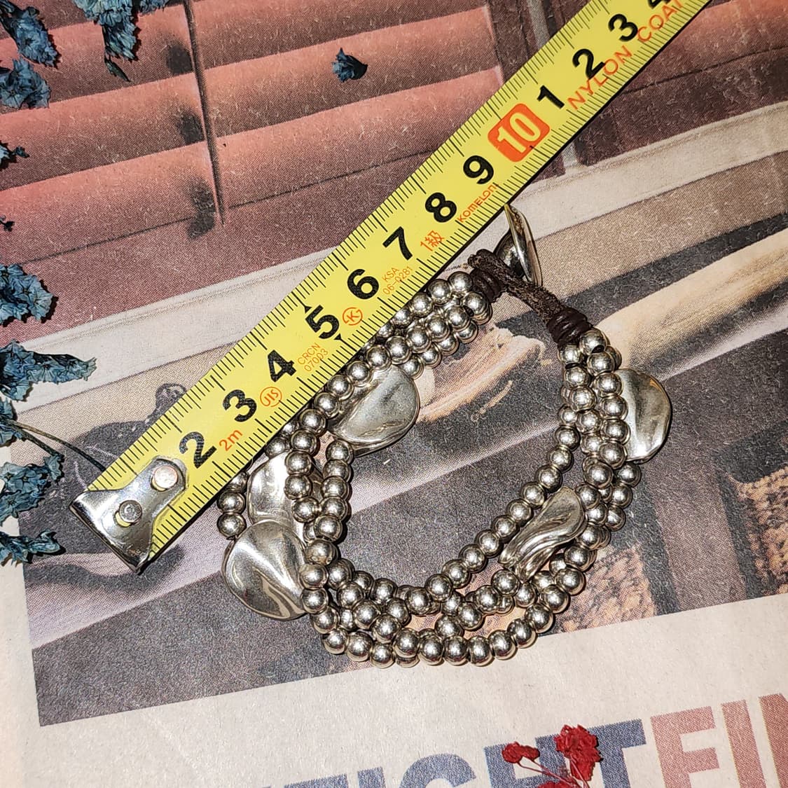 90s 프랑스 빈티지 팔찌 물방울 참 실버 비즈 팔찌 빈티지 팔찌 상품이미지9
