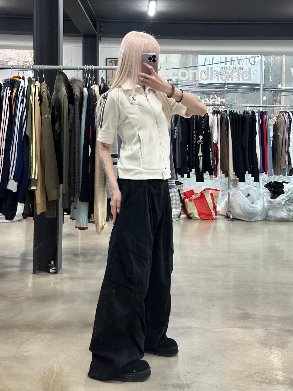 아디다스 Y2K 반팔 여성용 벨벳 트랙탑 집업 상품이미지3