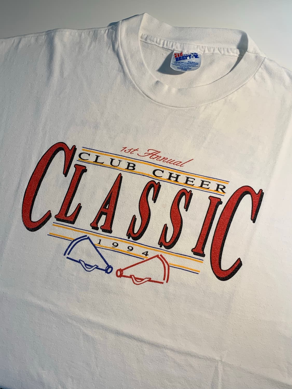90s made in usa 싱글스티치 백프린팅 헤인즈 L XL 상품이미지2