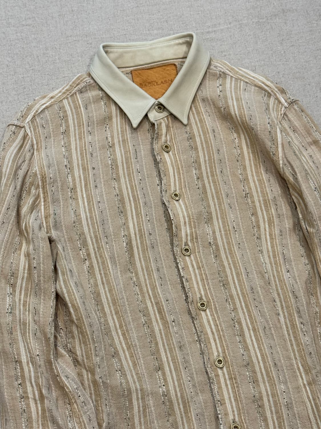 이사무 카타야마 백래쉬 린넨 쉽레더 카라 셔츠 상품이미지5