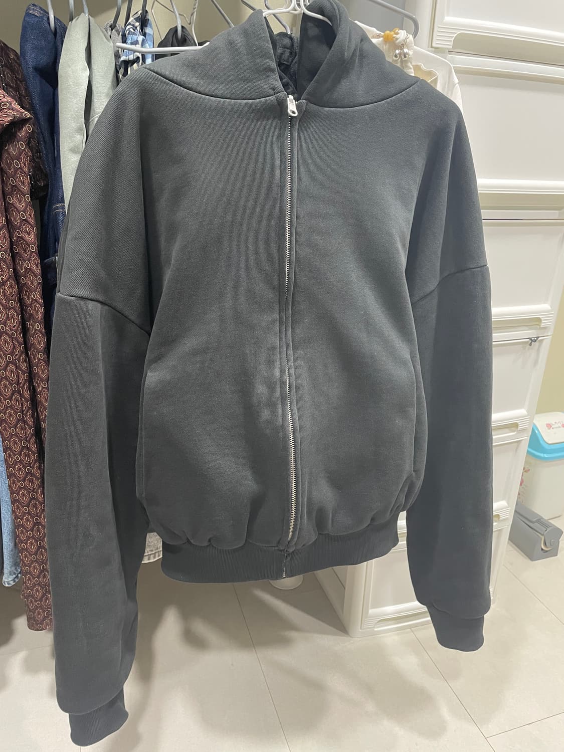 (L) entire studios THERMAL HOOD BLACK 상품이미지2