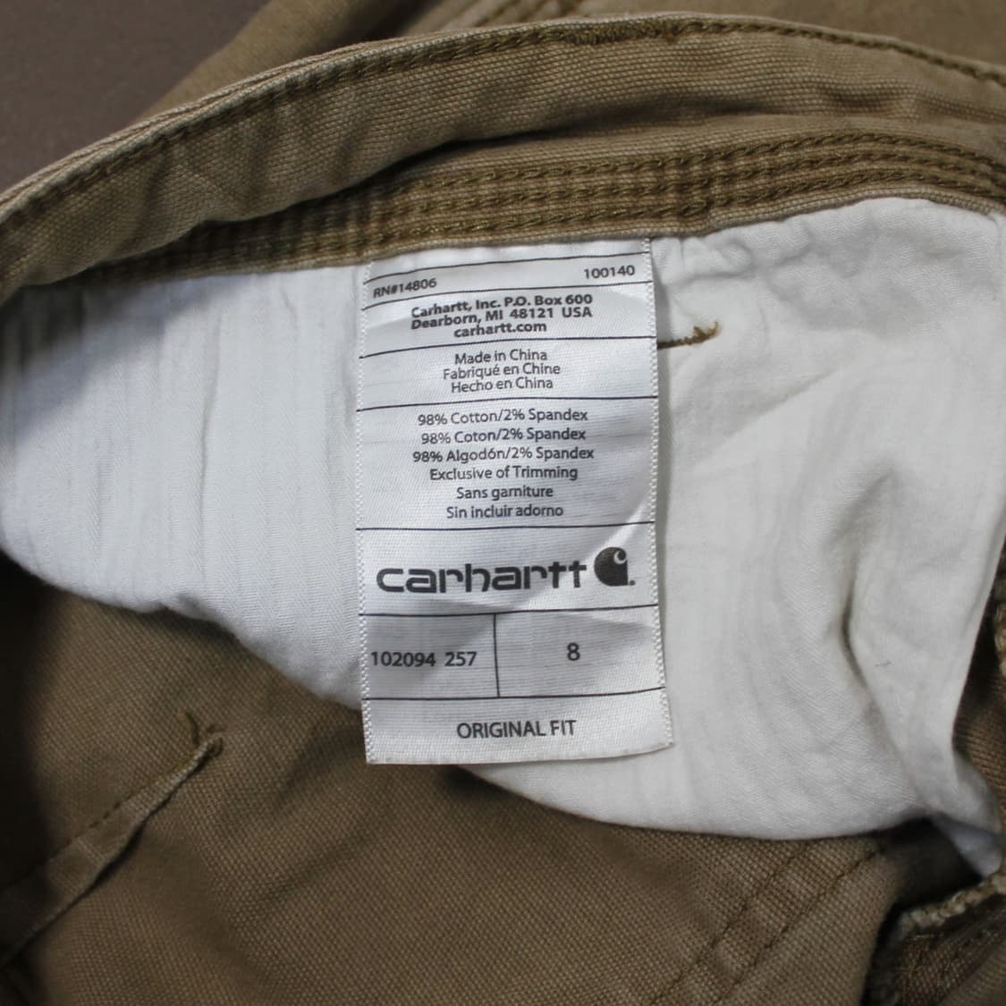 Carhartt 칼하트 베이지 워크 팬츠 상품이미지6