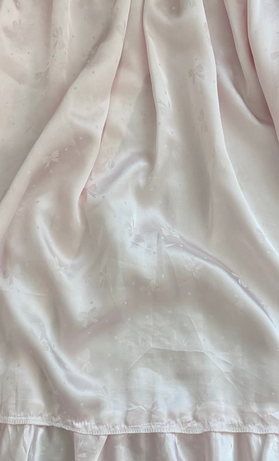 빈티지 연핑크 딸기우유 리본 레이스 미디스커트 롱스커트 상품이미지2