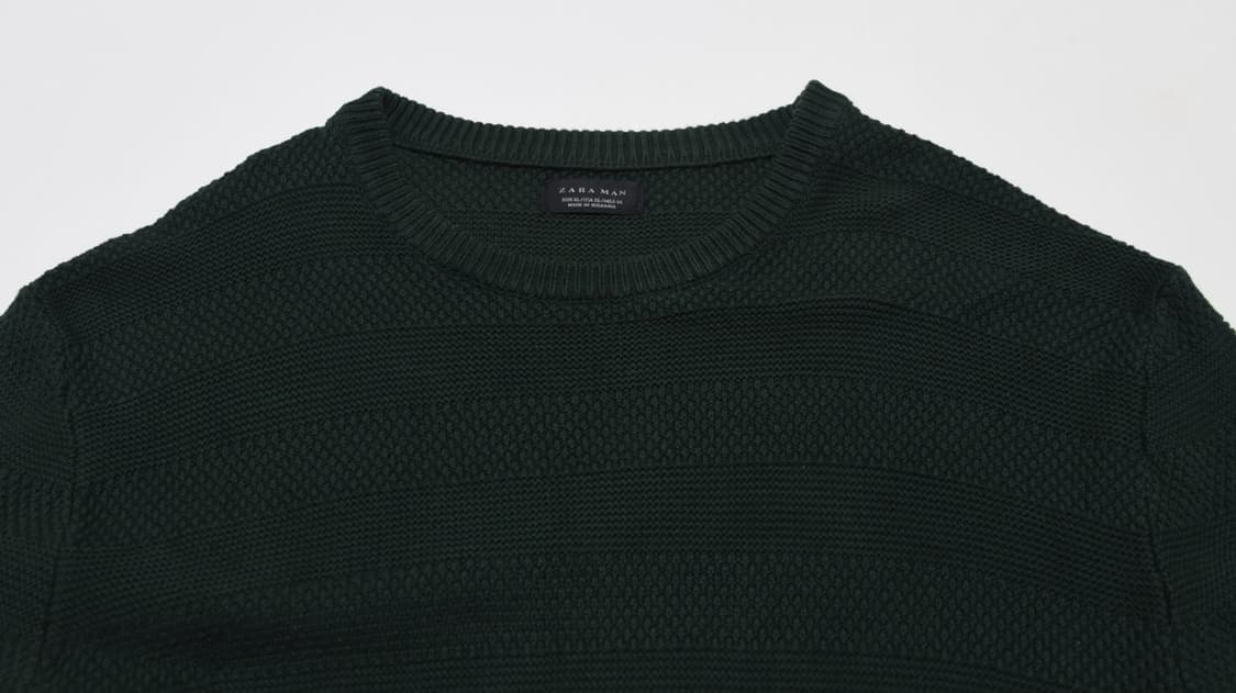 자라 맨 짙은 녹색 니트 XL 상품이미지2