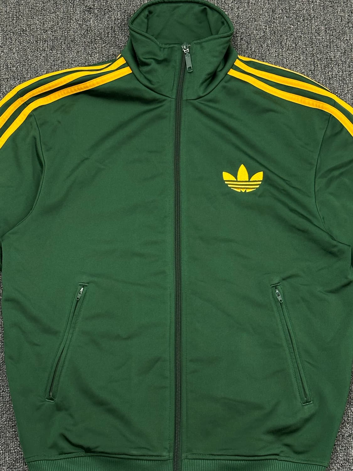 XS)아디다스 빈티지 파이어버드 트랙탑 그린/옐로우 져지 상품이미지4