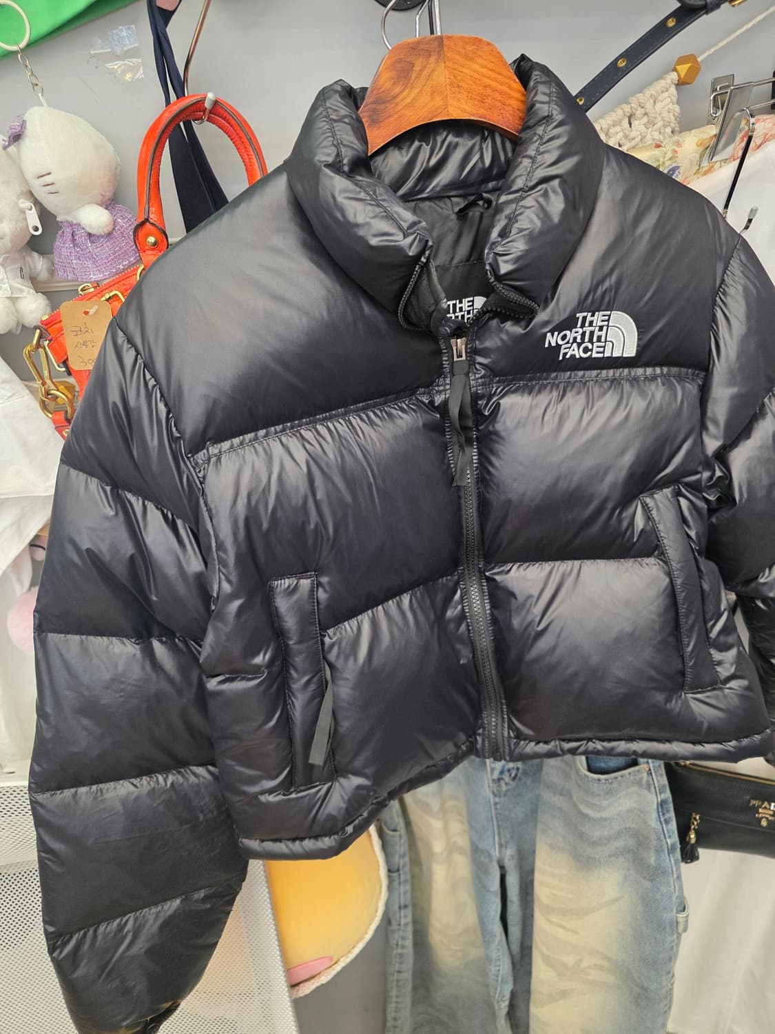 노스페이스 눕시 숏패딩 크롭패딩 블랙 L 상품이미지1