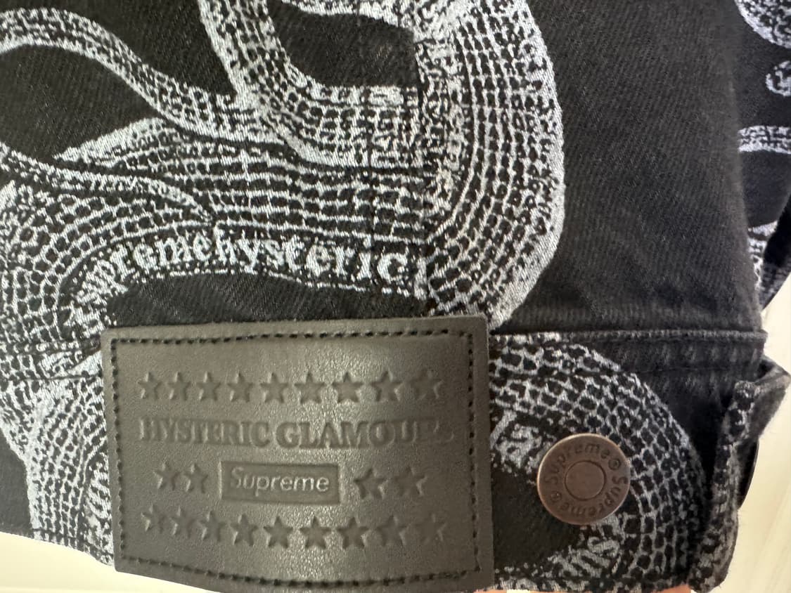 슈프림x히스테릭 글래머 스네이크 데님 자켓 (M) 상품이미지5