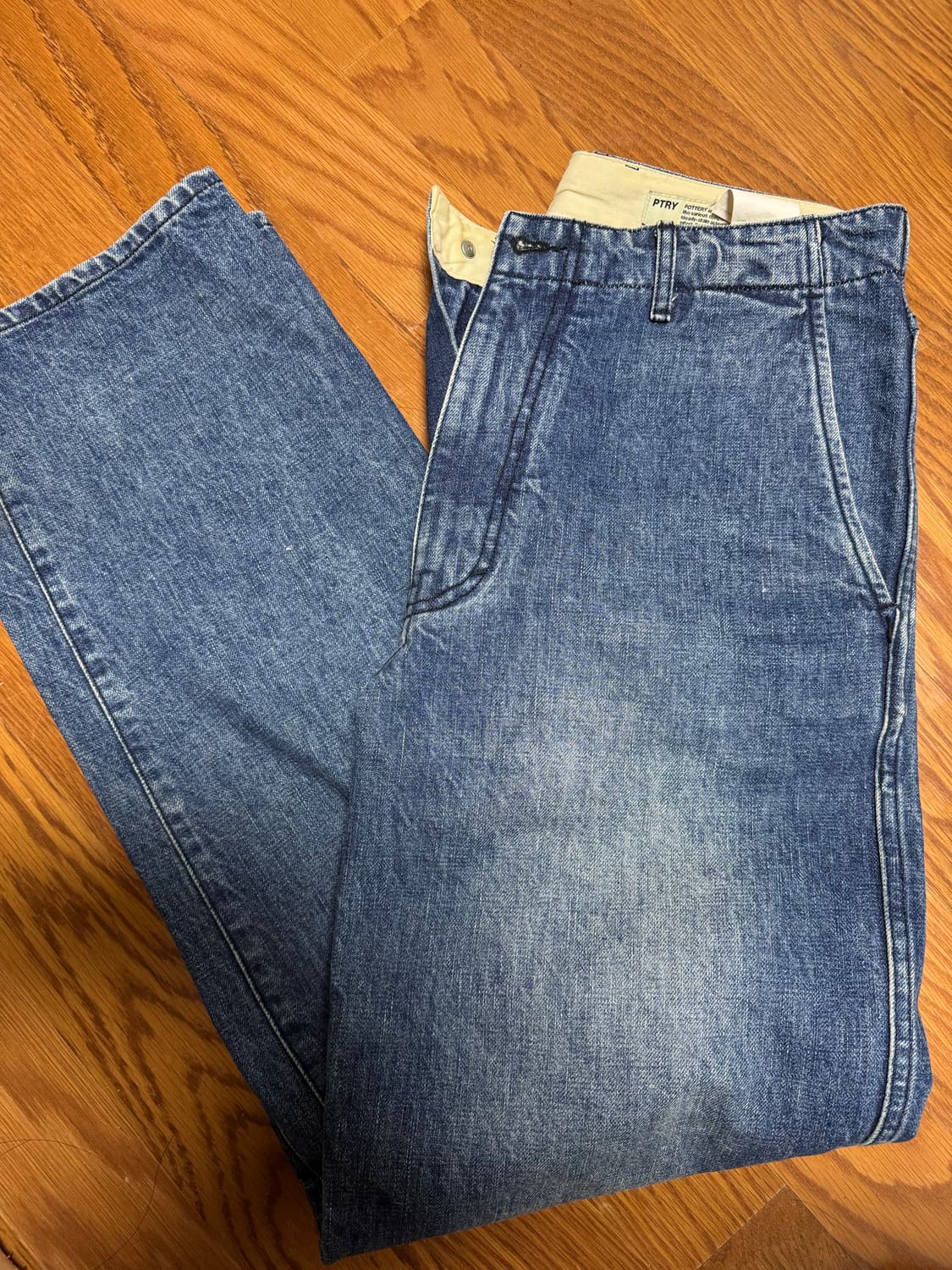 포터리 원워시드 와이드 데님 1사이즈  상품이미지1