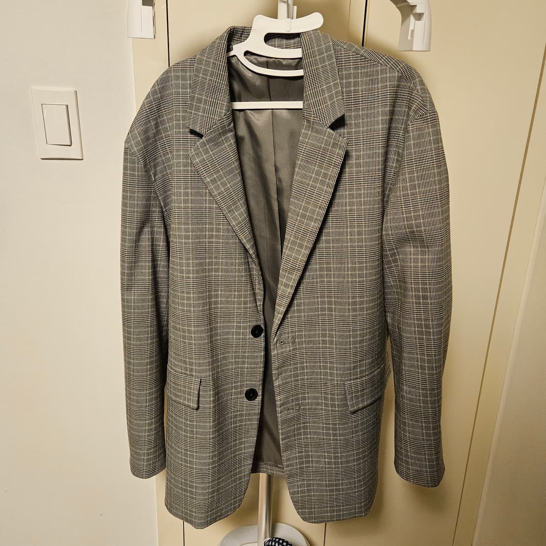 ANDEW 세미오버핏 체크 블레이저 100 상품이미지1