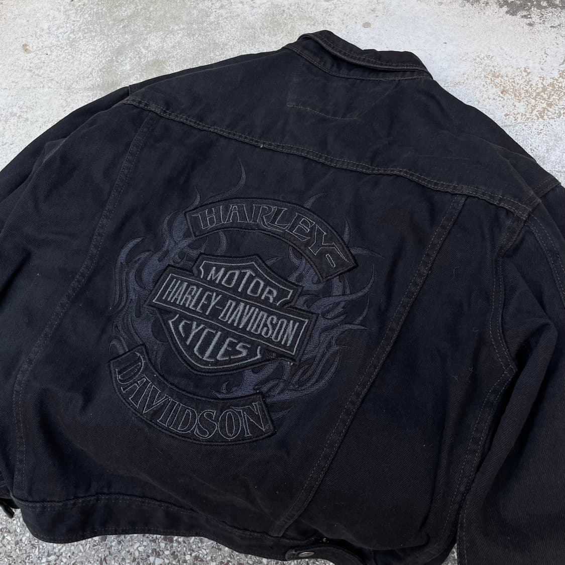 할리데이비슨 빅로고 흑청 데님자켓 상품이미지1