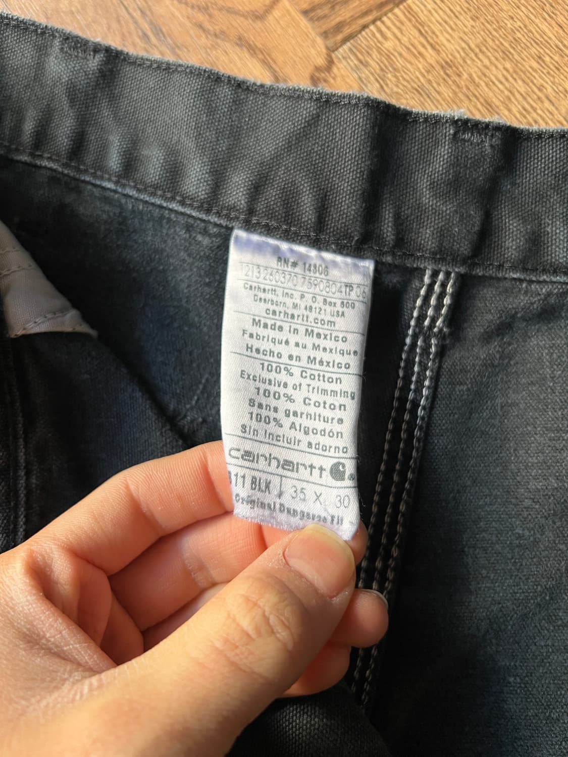 [35]칼하트 USA 데미지드 워싱 블랙 싱글니 카펜터 워크 팬츠 상품이미지4