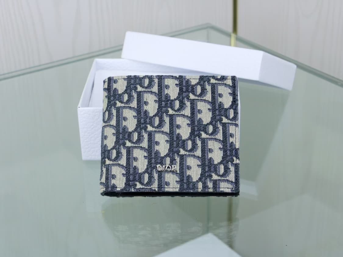 디올 컴팩트 지갑 베이지 & 블랙 디올 오블리크 자카드 상품이미지1