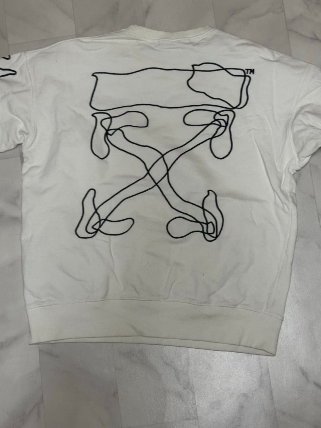 오프화이트 화이트 맨투맨 L 상품이미지2