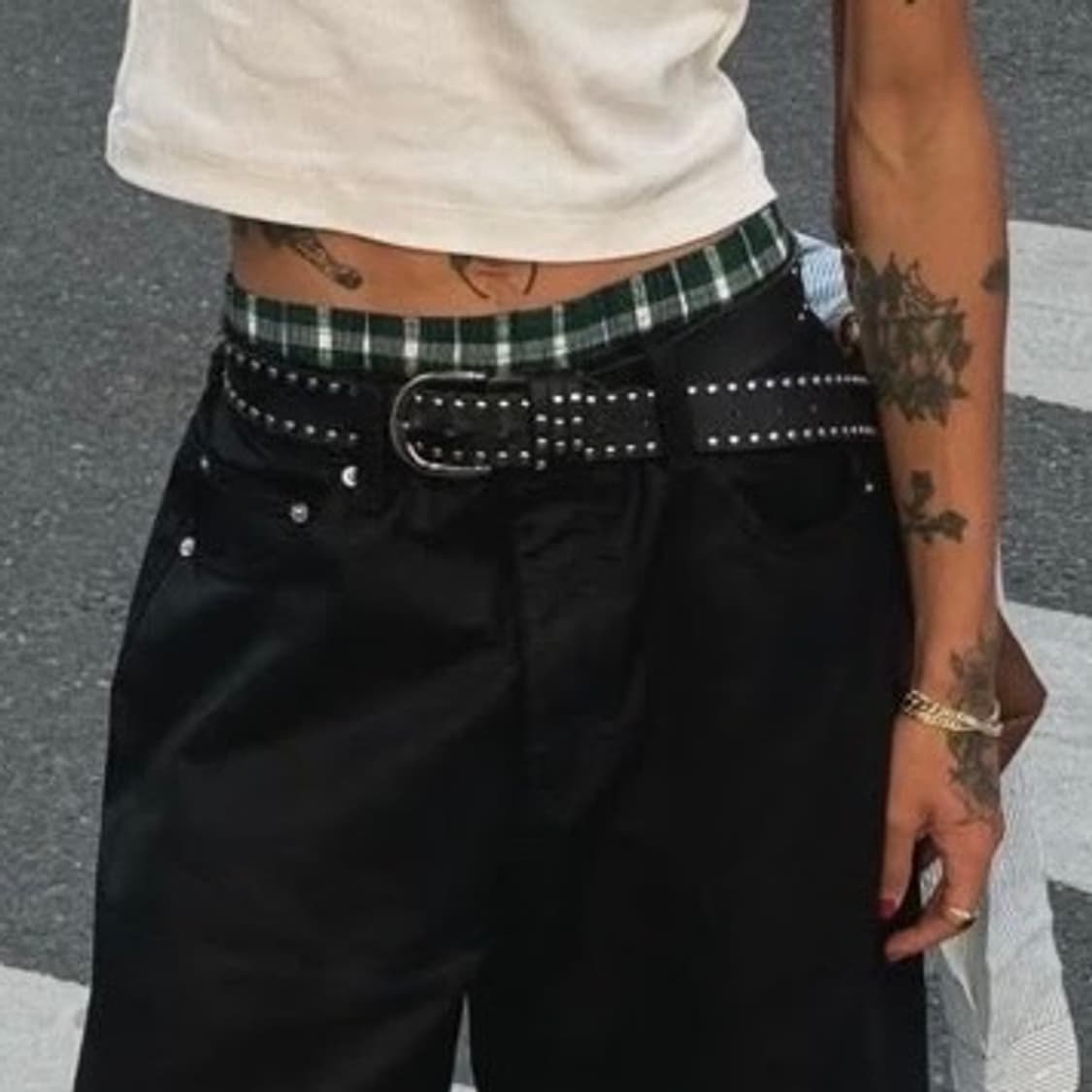 [Unisex]더블 스터드 웨스턴 찡 벨트 상품이미지1