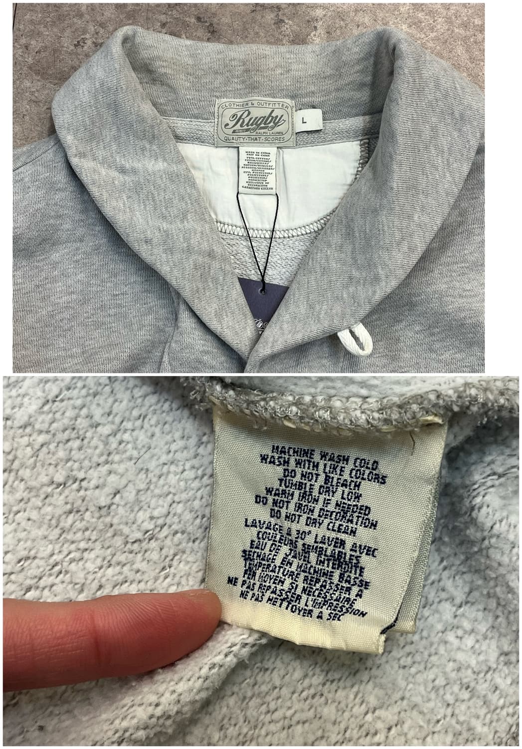 랄프로렌 럭비 가디건 그레이 L #csz2296 상품이미지4