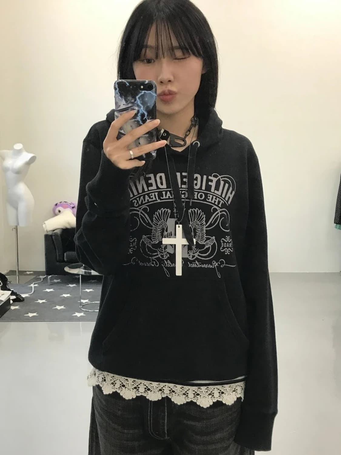 타피힐피거 프린팅 로고 후드티 상품이미지1