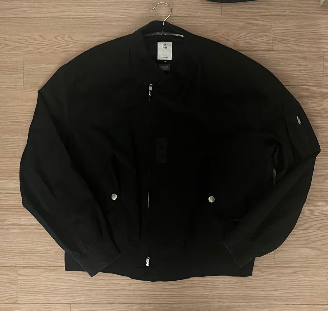 [4] 폴리테루 붐버 자켓 스트라이프 블랙 울 상품이미지2